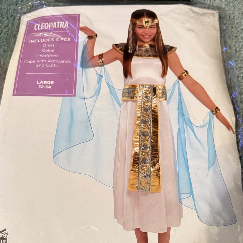 Cleopatra Kids Costume - White and Gold